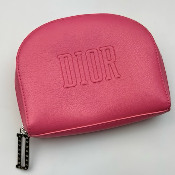 DIOR Makeup Pouch Cosmetic Bag (PINK CORAL) Size: 7"L x 5"H - Picture 1 of 12